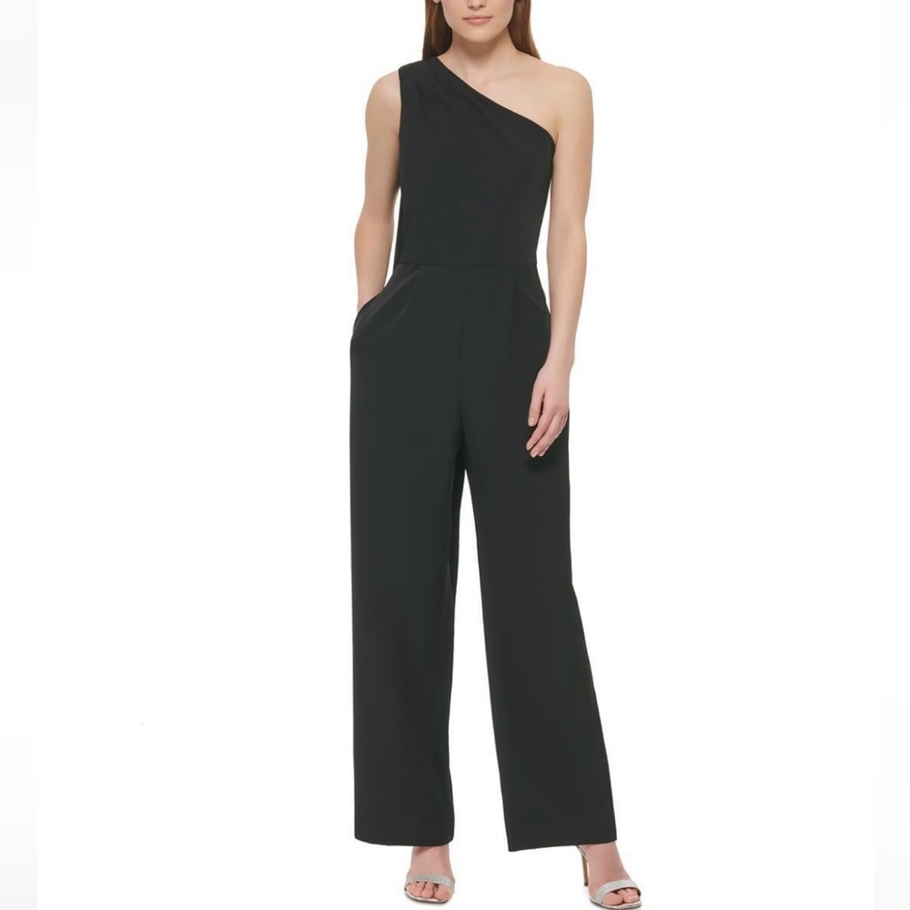 Vince Camuto Womens Solid One-Shoulder Special Occasion Jumpsuit BHFO 3060